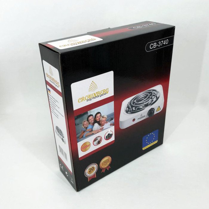 Плита Crownberg CB-3740 настільна електрична однокомфоркова спіральна