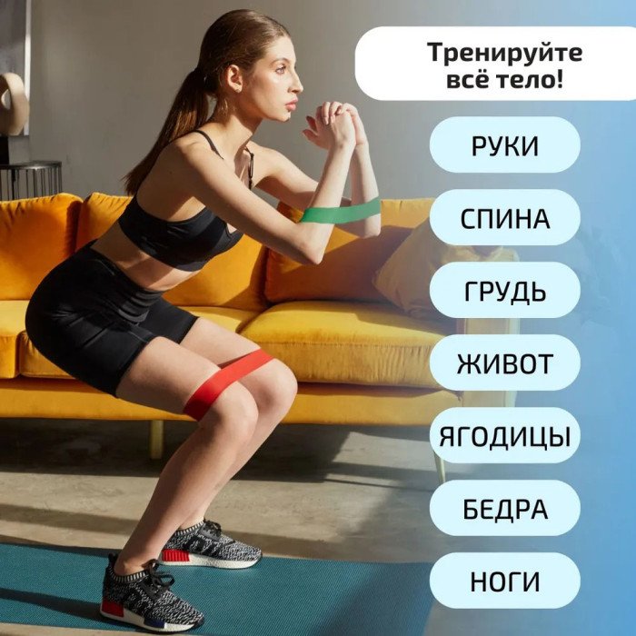 Еспандер стрічковий для фітнесу, Еластична гумка фітнес, Резинка еспандер для фітнесу вправи
