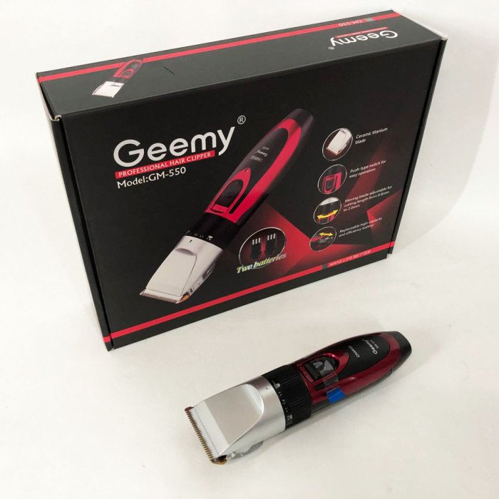 Професійна машинка для стрижки волосся GEMEI GM-550 з двома акумуляторами, Бритва триммер для бороди