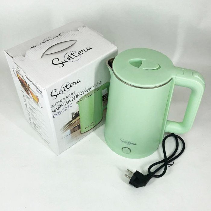 Електрочайник Suntera EKB-327G 1.8 Л 1500 Вт, стильний електричний чайник, електронний чайник, дисковий чайник