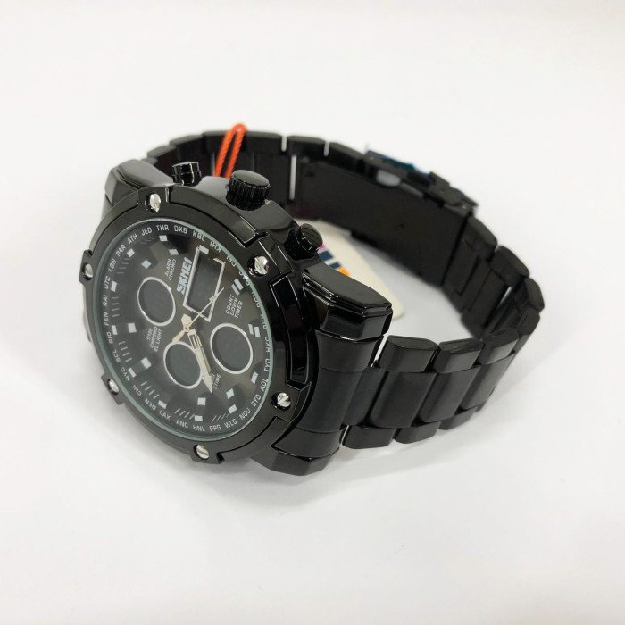 Годинник наручний чоловічий SKMEI 1389BK BLACK, водонепроникний чоловічий годинник. Колір: чорний