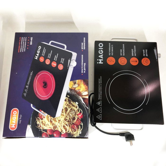 Настільна плита інфрачервона MAGIO MG-442 1500 Вт, електроплита інфрачервона настільна