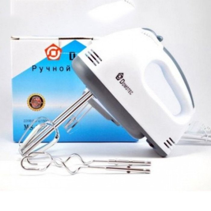 Міксер Domotec MS-1333 ручний з насадками для збивання та для тесту, Двовіночковий міксер