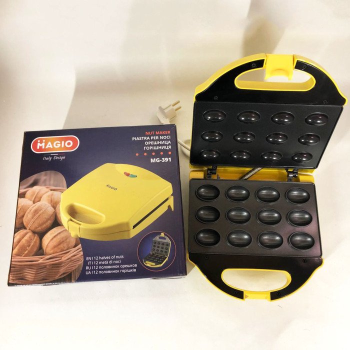 Вафельниця-Горішниця MAGIO МG-391, 750 Вт, якісна побутова вафельниця, електровафельниця