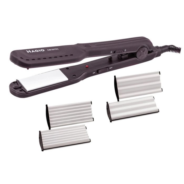 Щипці для волосся MAGIO MG-722 з насадками для гофре, Плойка вирівнювач, Випрямляч для волосся 2в1