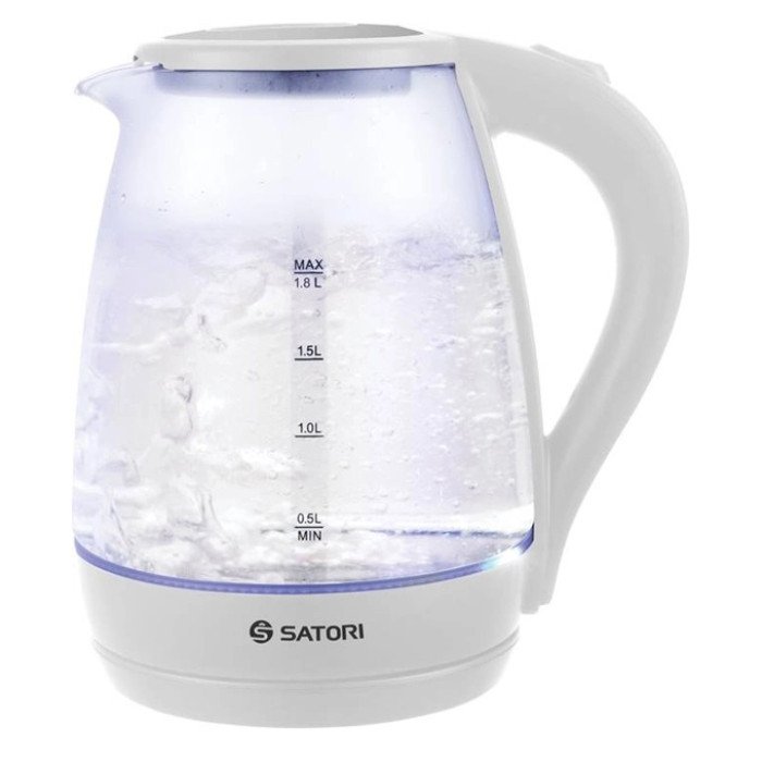 Електрочайник Satori SGK-4105-WT 1.8 л 1500 Вт, стильний електричний чайник, чайники з підсвічуванням