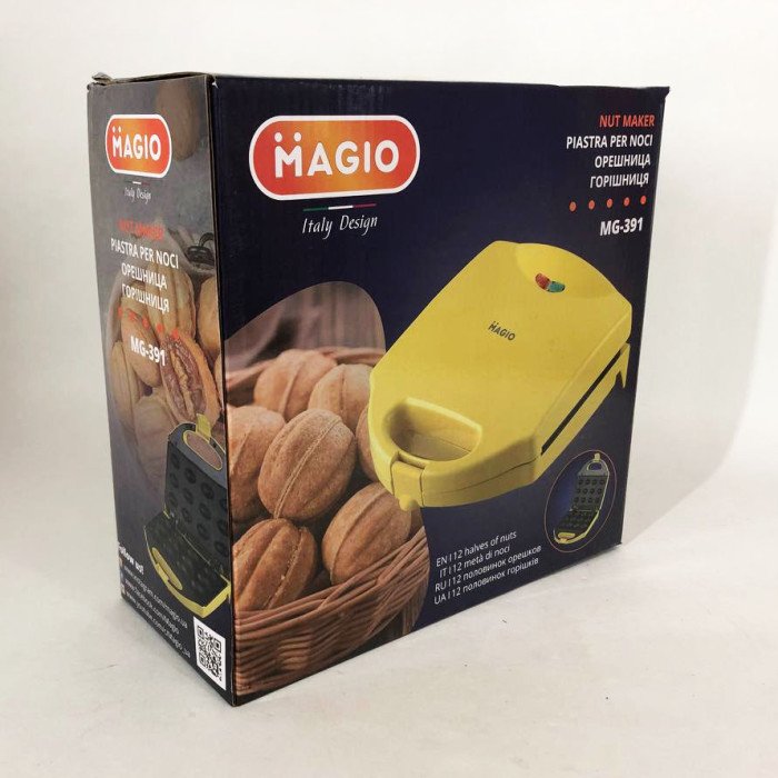Вафельниця-Горішниця MAGIO МG-391, 750 Вт, якісна побутова вафельниця, електровафельниця
