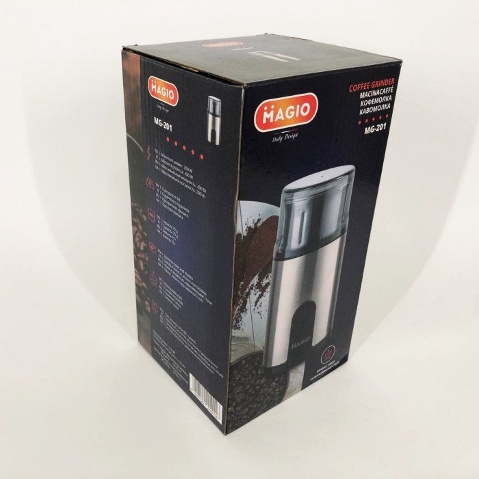 Кавомолка MAGIO MG-201 200 Вт, машинка для помелу кави, кавомолка міні, електрична кавомолка для турки