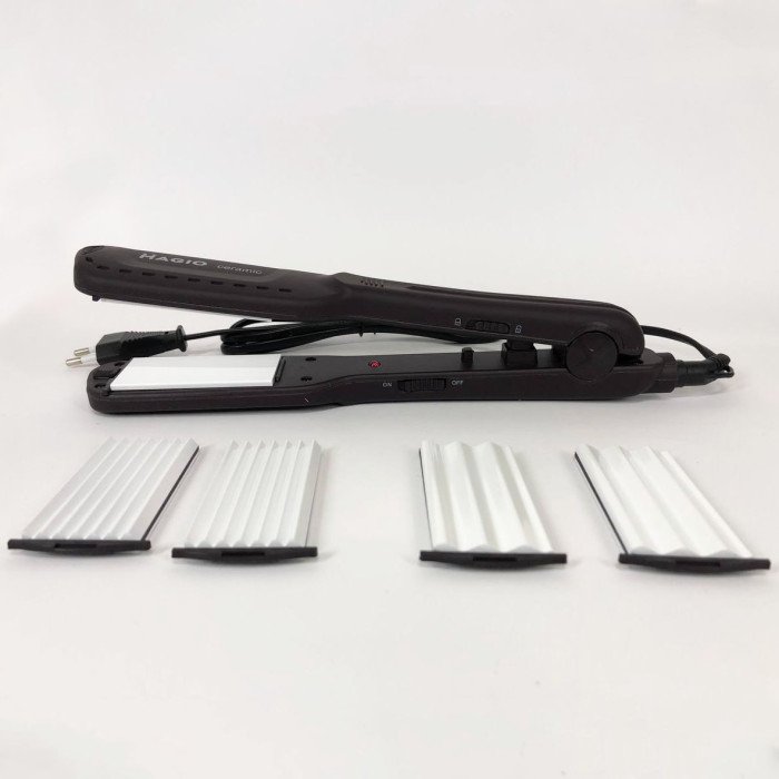 Щипці для волосся MAGIO MG-722 з насадками для гофре, Плойка вирівнювач, Випрямляч для волосся 2в1