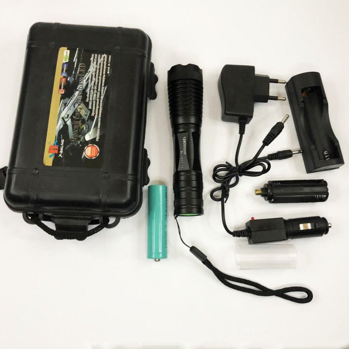 Ліхтар Police BL-1837-T6 (1х18650, зарядки 220В та 12В, 5 режимів, 1050 люмен), Водонепроникний ліхтар