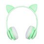 Бездротові навушники з котячими вушками та RGB підсвічуванням Cat VZV 23M. Колір: зелений