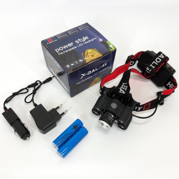 Ліхтарик налобний Bailong BL-T64-T6+4XPE, світлодіодний ліхтар на лоб, потужний налобний ліхтар для риболовлі