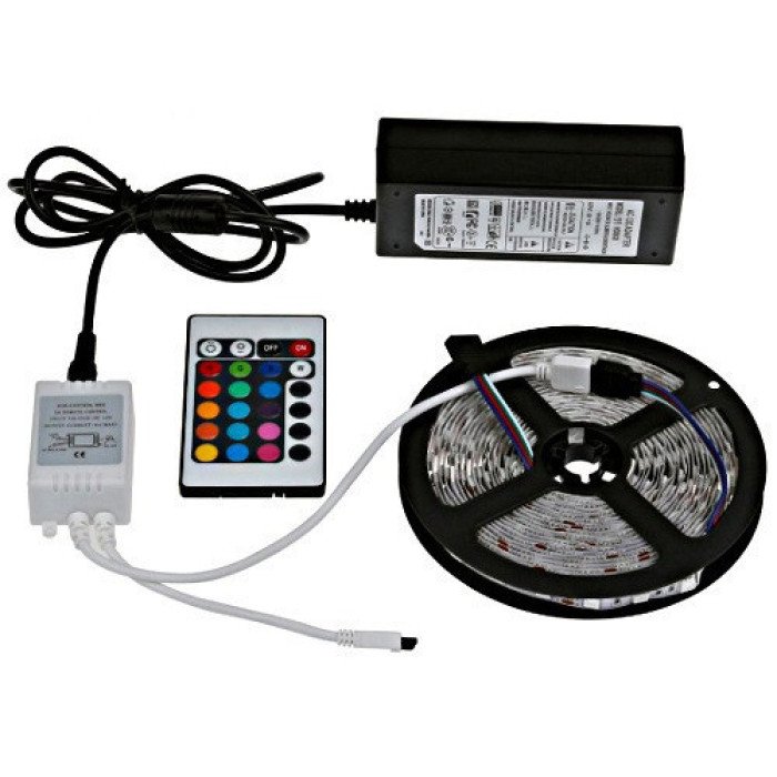 Світлодіодна стрічка SMD 5050 RGB LED 2 м IP65 з пультом та блоком живлення USB, 2м, Стрічка світлодіодна 5050