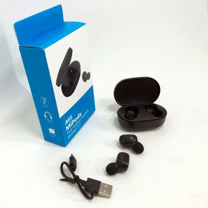 Навушники бездротові блютуз TWS MiPods A6S True, бездротові навушники для смартфона. Колір чорний