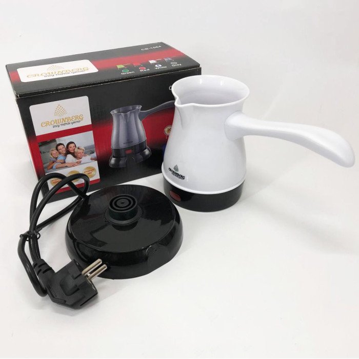 Турка електрична кавоварка Crownberg CB-1564, електротурка для кави, Електронна турка. Колір: білий