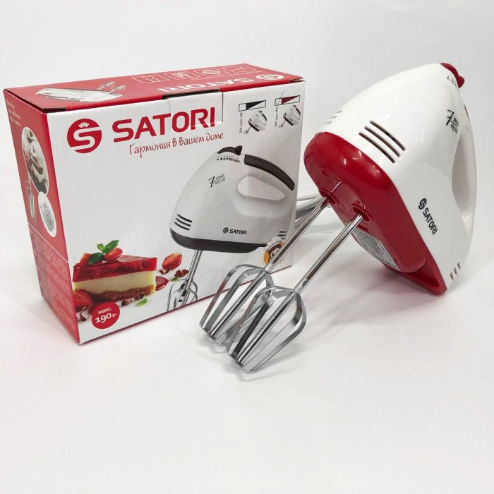Міксер ручний Satori SM-1911-RD, найкращий ручний міксер, ручний міксер з насадками, міксер для збивання