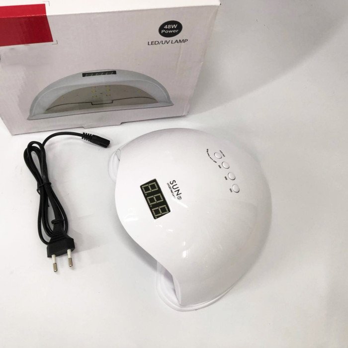 Лампа для манікюру Sun 5 nail lamp FD93-1 led для сушіння гель лаку з таймером для домашнього використання