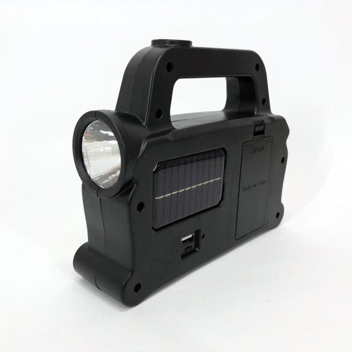 Ліхтар ручний на сонячній батареї 3в1 HB-6168-LED+2COB з боковою лампою, 3 режими з функцією Power Bank