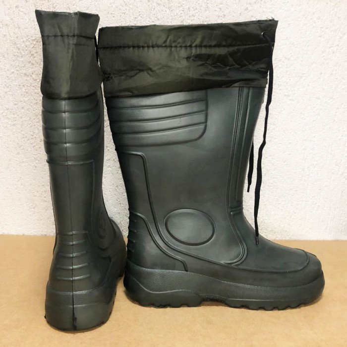 Чоботи чоловічі гумові високі утеплені з підв'язкою 45/46 розмір (30см), чоловічі чоботи для риболовлі