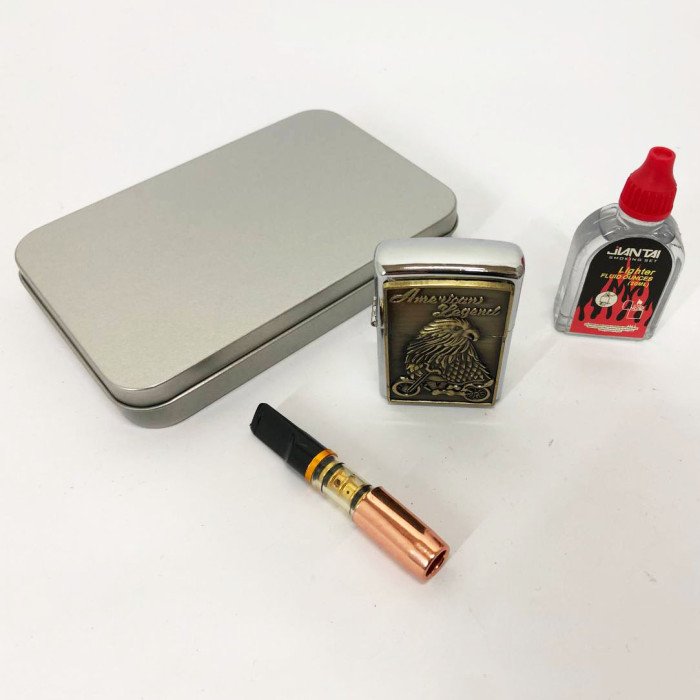 Запальничка бензинова в подарунковій коробці N5, запальничка вітрозахисна, запальничка бензин