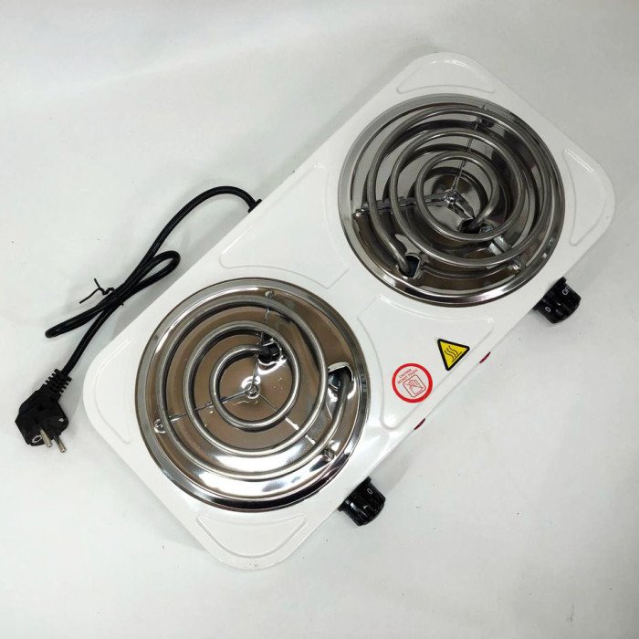 Плита електрична настільна Crownberg CB-3744 двоконфоркова спіральна 2000 Вт