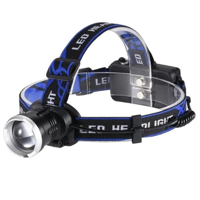 Налобний ліхтар Bailong BL-T24-P50 акумуляторний LED/Zoom 3 режими роботи, ліхтар на голову для риболовлі