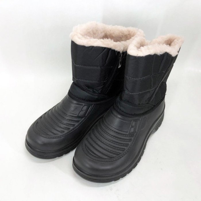 Чоботи чоловічі короткі утеплені. Розмір 46, Зимові чоловічі черевики на хутрі, для прогулянок. Колір: чорний