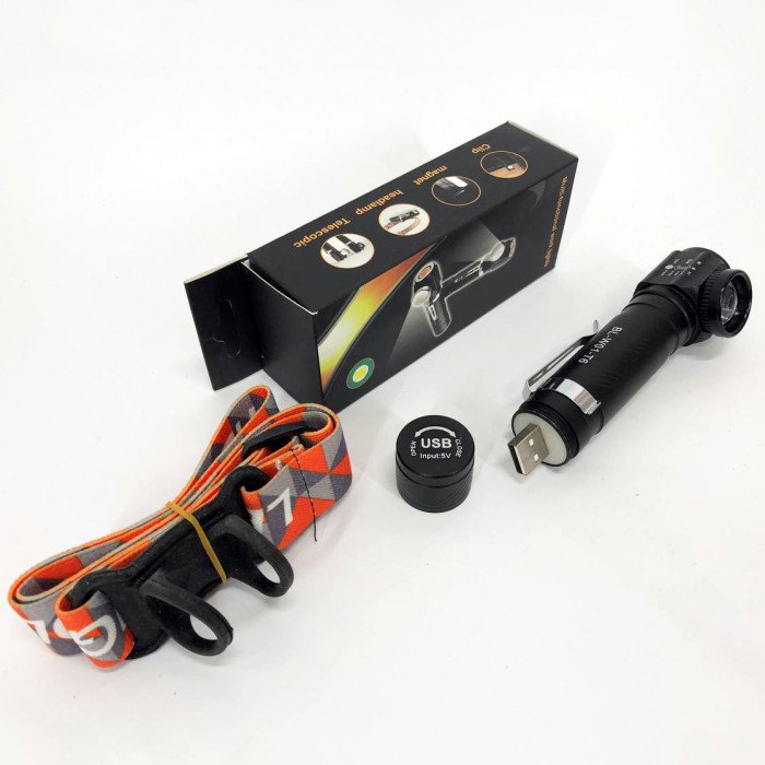 Ліхтар налобний акумуляторний Police W01-T6 USB з магнітом, портативний світлодіодний налобний ліхтар