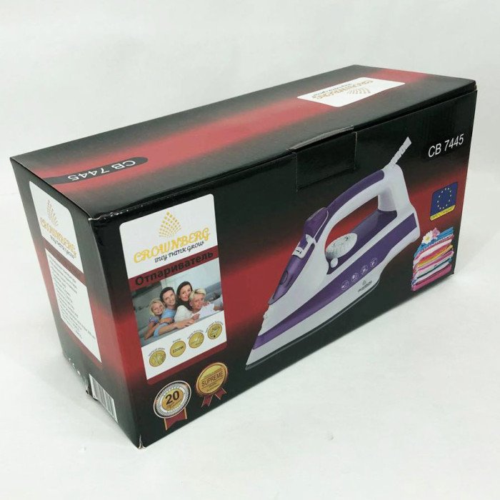 Праска парова з керамічним покриттям Crownberg CB-7445, праска-очисник, праска електрична