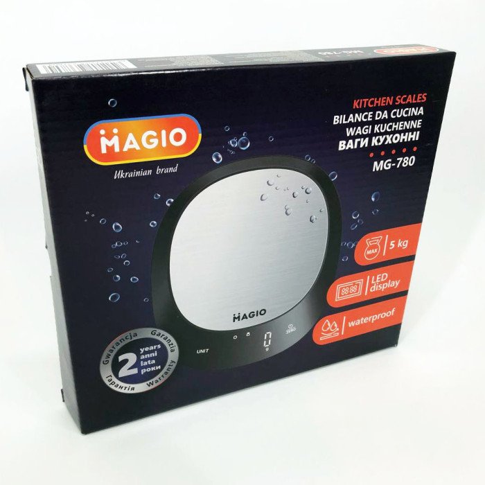 Ваги кухонні MAGIO MG-780 водонепроникні, ваги для кондитера, кухонні ваги міні