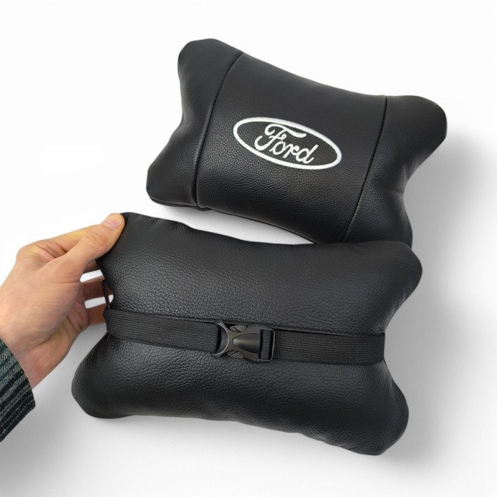 Набір автомобільних подушок 2шт для Ford, натуральна шкіра, стильні підголовники для зручної поїздки Форд