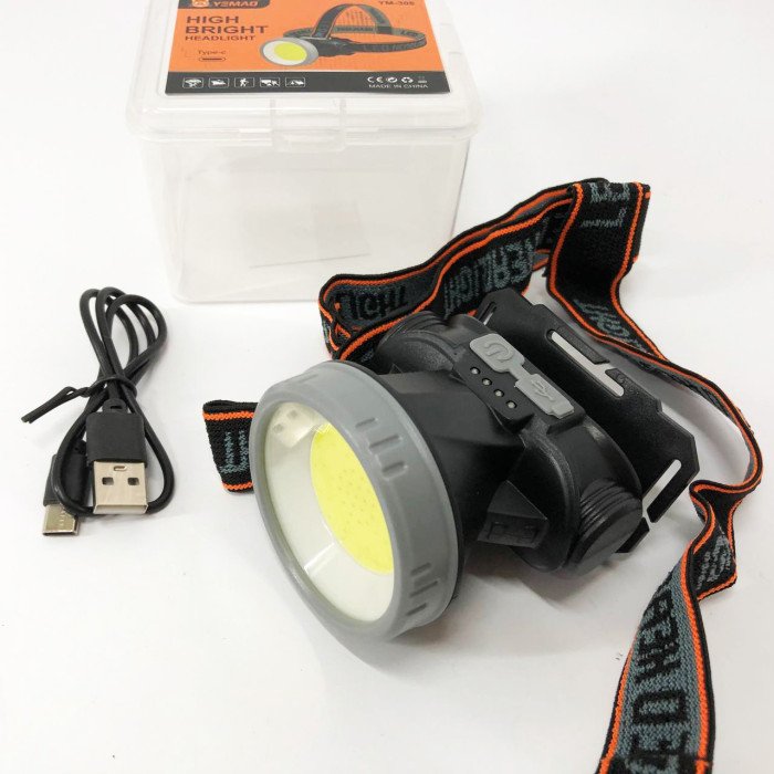 Ліхтар налобний YM-308/208-COB(white+red), ліхтарик військовий світлодіодний налобний ліхтарик