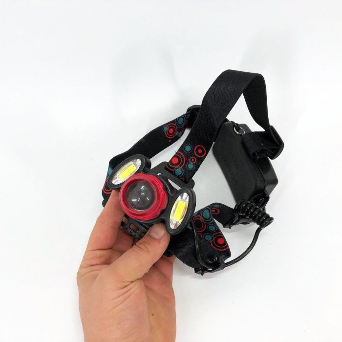 Універсальний налобний ліхтар 2117-T6+2COB 2х18650 3 світлодіоди 4 режими роботи свічення 1500 люмен