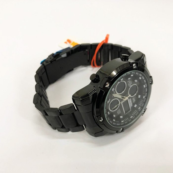 Годинник наручний чоловічий SKMEI 1389BK BLACK, водонепроникний чоловічий годинник. Колір: чорний