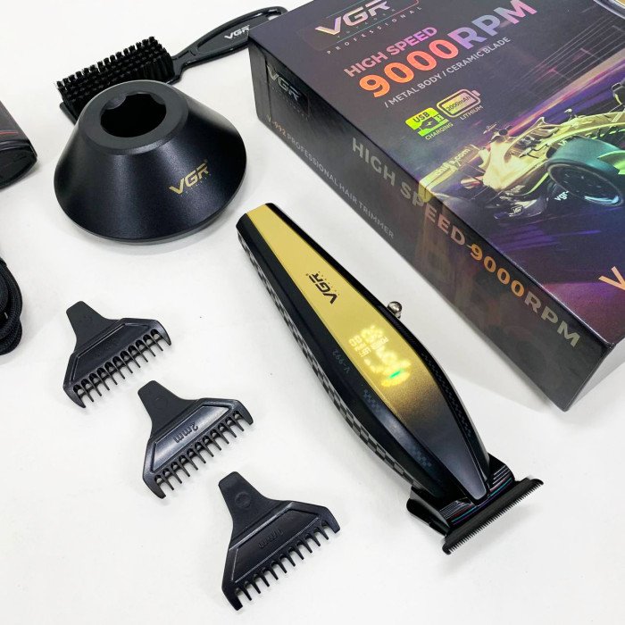Машинка для стрижки волосся з потужним мотором XPRO VGR V-992 GOLD з насадками 1-2-3 мм