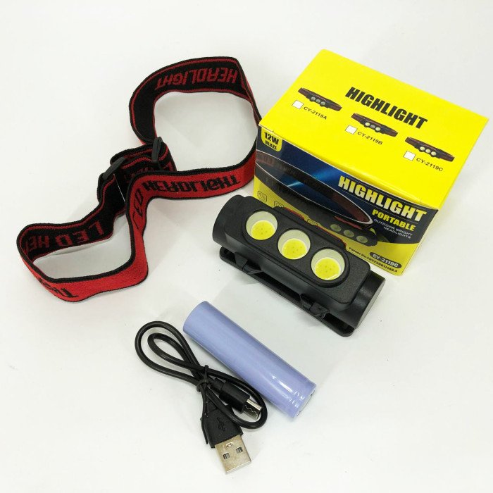 Ліхтар налобний акумуляторний PLD-2119C, Ліхтарик військовий світлодіодний налобний ліхтарик