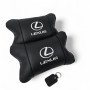 Набір автоподушок Lexus шкіра Італія+ подарунок, Автоподушки Лексус з вишивкою