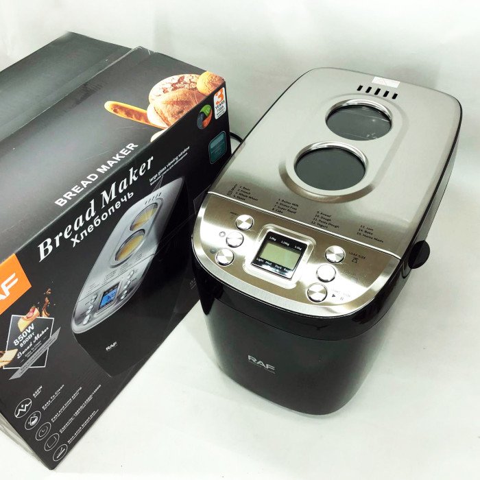 Хлібопічка RAF R.564, 15 програм, 1000-1500 г, з таймером та антипригарним покриттям