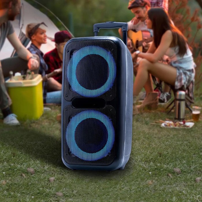 Акустична переносна колонка ZXX-7575 300 Вт акумуляторна з мікрофонами 80х39х33 см