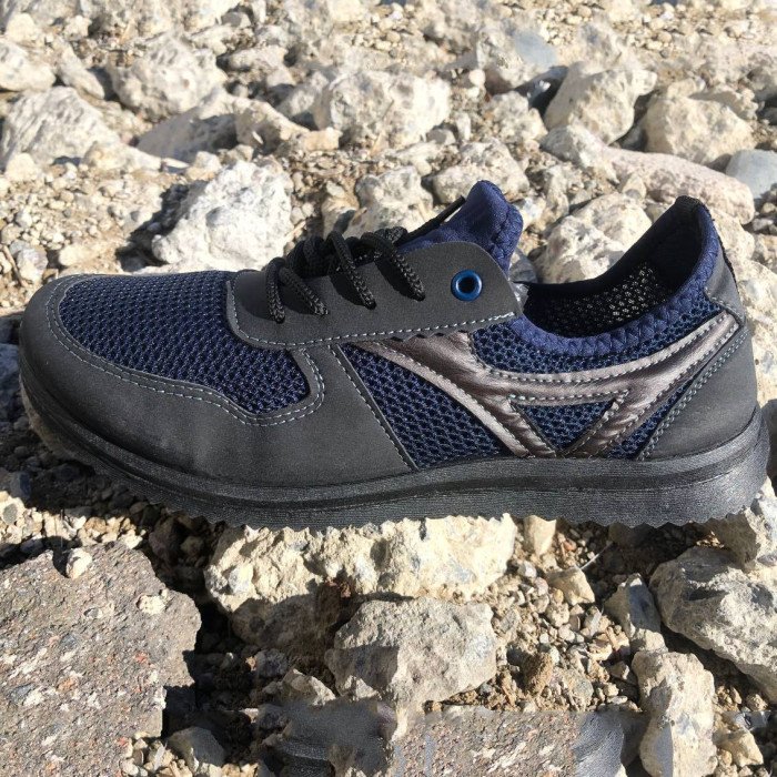 Текстильні кросовки сіткою 42 розмір. літні кросівки під джинси для чоловіків. Модель 91464. Колір: синій