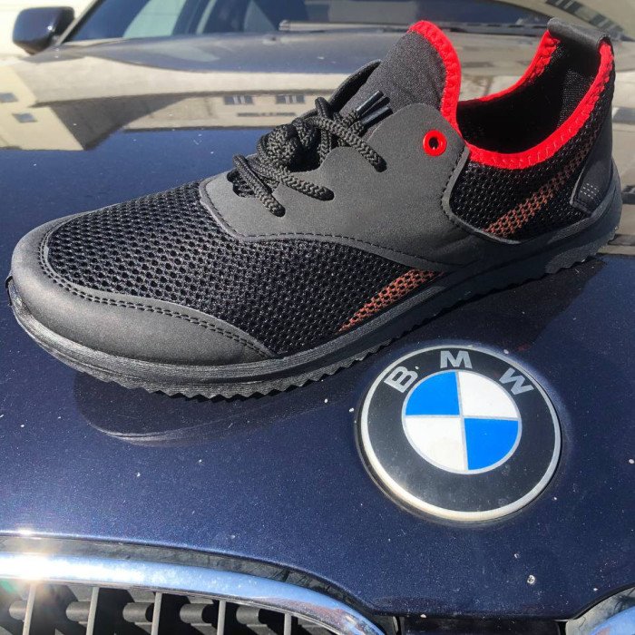 Чоловічі кросівки із сітки 42 розмір. Літні чоловічі кросівки. Модель 12843. Колір: чорний