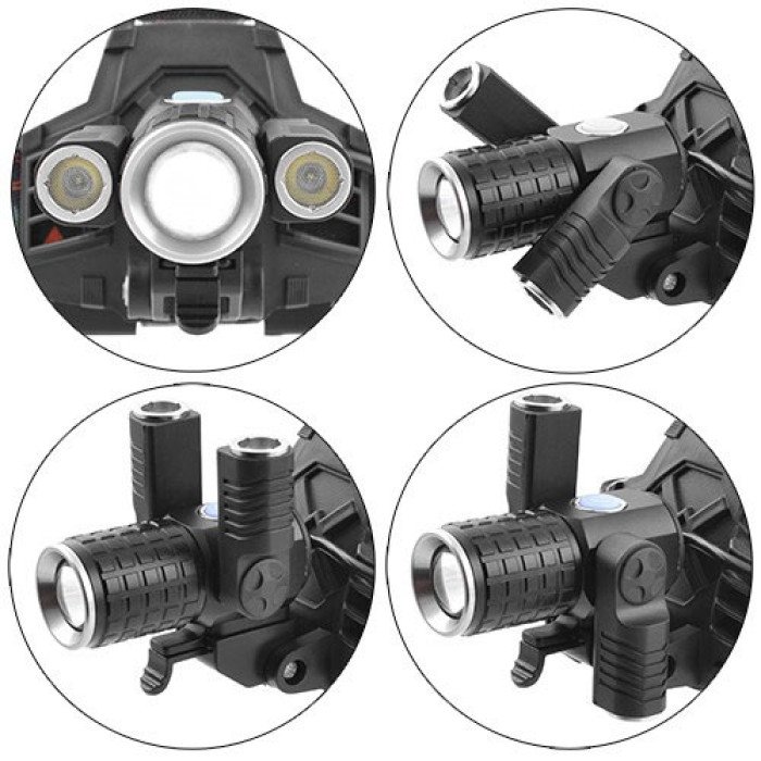 Ліхтар налобний W602-T6-2XPE Bike з велокріпленням 2x18650, світлодіодний ліхтар на лоб, надпотужний