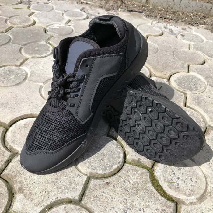 Текстильні кросівки 46 розмір | Літні кросівки з тканинним верхом. Модель 62496. Колір: чорний