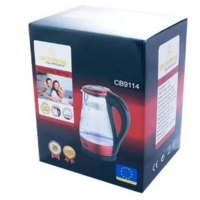 Електрочайник Crownberg Cb-9114 1.7 Л Скляний Електричний Чайник Crownberg