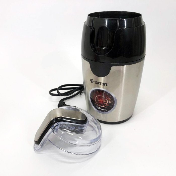 Кавомолка SATORI SG-2510-SL, електрична кавомолка подрібнювач, кавомолка потужна, подрібнювач зерен