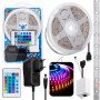 Світлодіодна стрічка SMD 5050 RGB LED 5 м IP65 з bluetooth контролем. підключення 220V