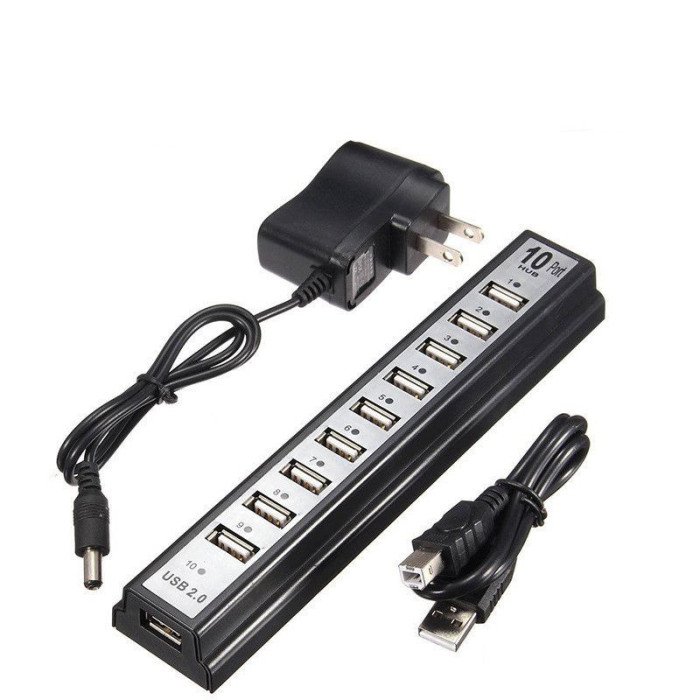 Розгалужувач USB HUB на 10 портів з активною зарядкою 220V, Розгалужувач юсб, Хаб для ноутбука