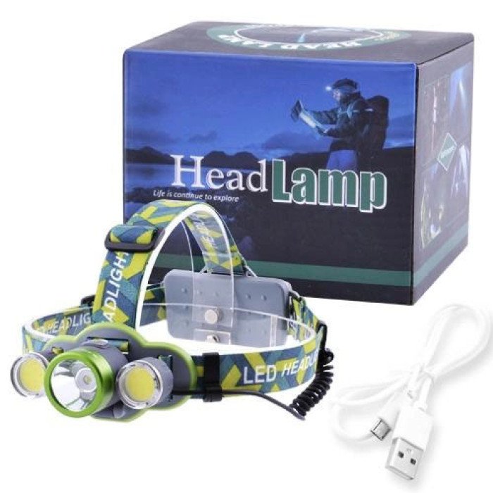 Ліхтар налобний 2133-T6 + 2COB з індикацією заряду, світлодіодний налобний ліхтарик, ліхтар на лоб