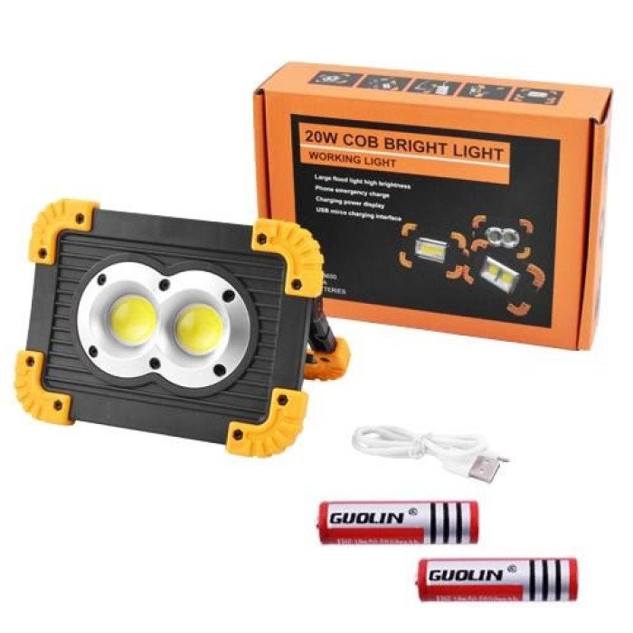 Прожектор світлодіодний X-Balog L802-20W-2COB+1W, ліхтар прожектор світильник, аварійна лампа