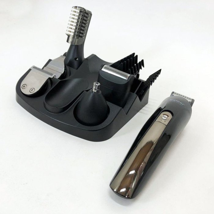 Тример чоловічий Kemei KM-600 універсальний 11 в 1 для стрижки волосся та гоління бороди та носа, бездротовий